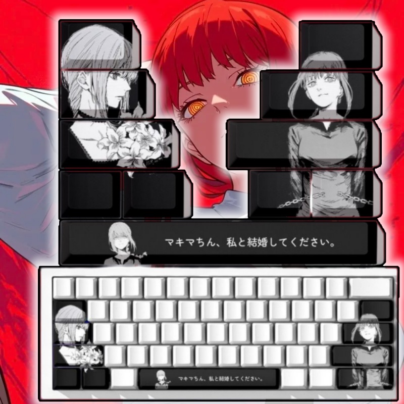 Gaming Accessories Gifts For Men - Chainsaw Man Makima Theme Anime Keycaps