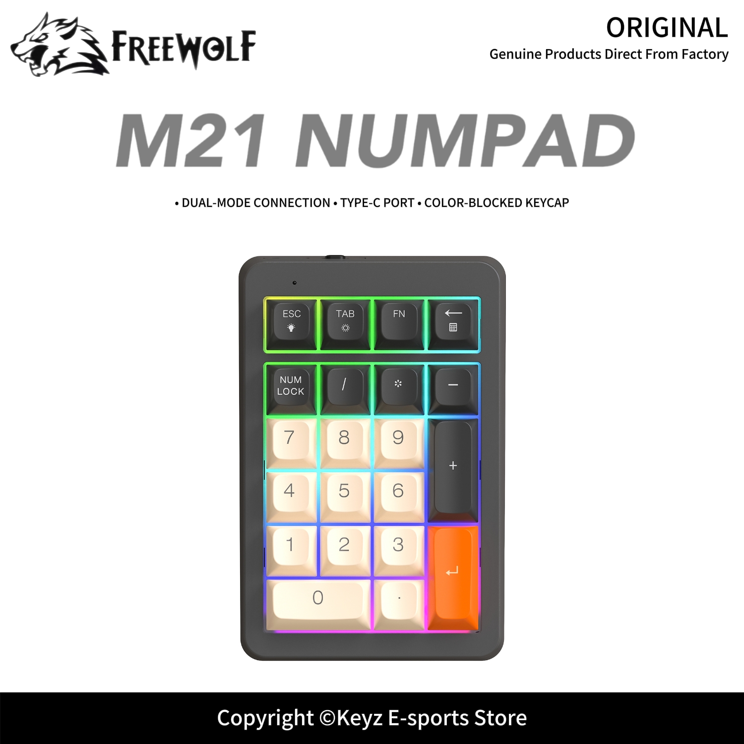 Keyboard Numpad Separate - Wireless Numeric Keypad 21 Keys FREEWOLF