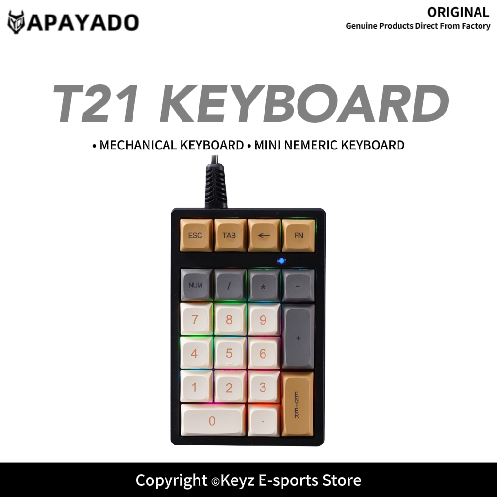 Keyboard Numpad Separate - T21 Mini Number Keypad RGB Backlight
