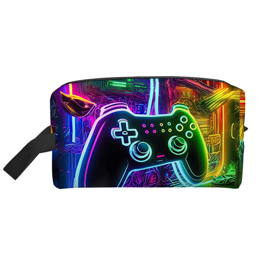 Gaming Accessories For Kids - GamePad Pattern Cosmetic Bag For Boy