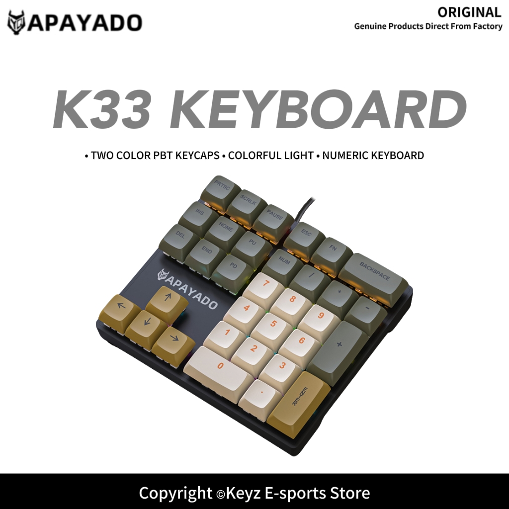 Keyboard Numpad Separate - K33 33-Key Mechanical Numeric Keypad Wired