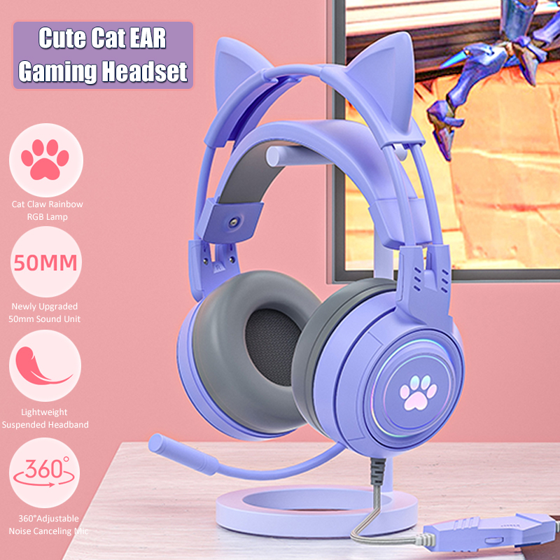 Gaming Accessories Kids - Cute Cat Ear Gaming Headphones with