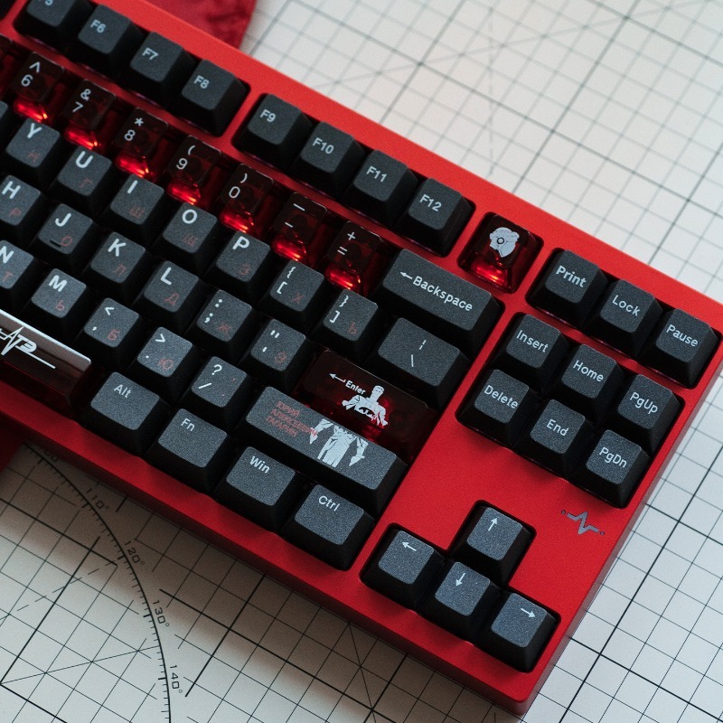 Gaming Set Accessories - Soviet Black Theme Keycaps Set PBT