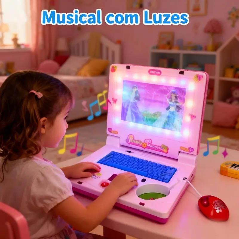 Gaming Accessories For Kids - Mini Notebook Musical Toy Laptop Portable